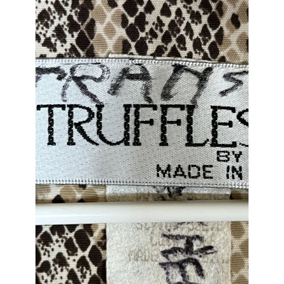 Truffles Animal Print Snakeskin Top 2X Brown Safari Jungle Exotic Classic Chic - Picture 2 of 11